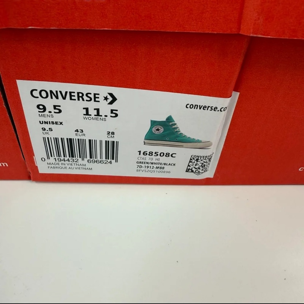 Converse Green Chuck 70 Hi Vintage Canvas Midnight Clover Sneakers 168508C NWT - Picture 10 of 10